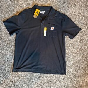 Carhartt Men's Black Polo Shirt with Pocket